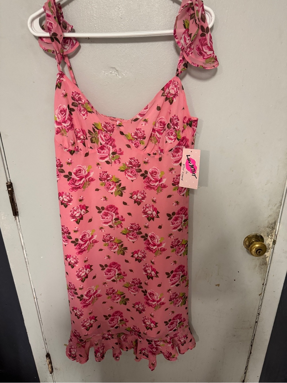 Betsey Johnson Pink Floral Slip Dress